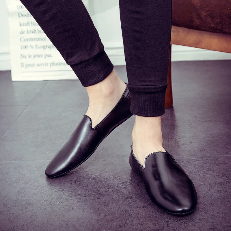Simple Leather Men Loafers Loafers - Tophatter Daily Deals