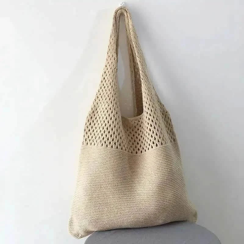 Simple Retro Hollow Crochet Bag Apricot Handbags & Wallets - Tophatter Daily Deals