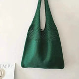 Simple Retro Hollow Crochet Bag Hunter Green Handbags & Wallets - Tophatter Daily Deals