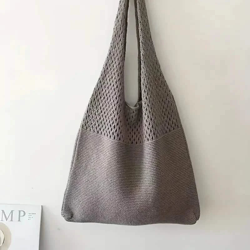 Simple Retro Hollow Crochet Bag Dark Gray Handbags & Wallets - Tophatter Daily Deals