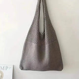 Simple Retro Hollow Crochet Bag Dark Gray Handbags & Wallets - Tophatter Daily Deals