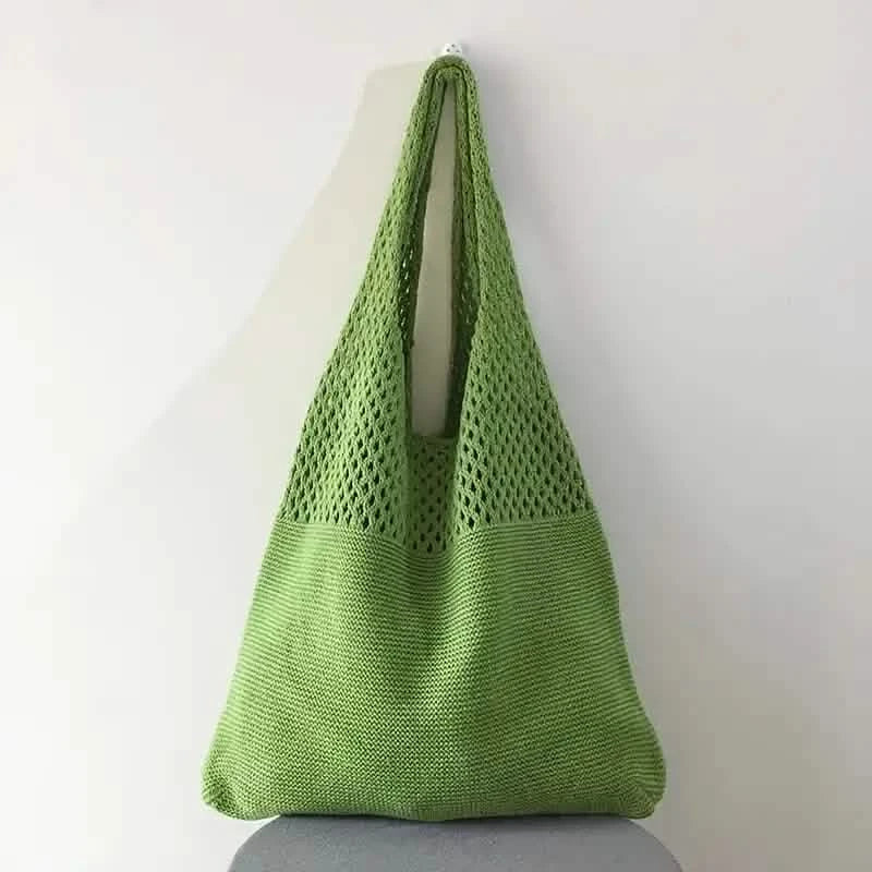Simple Retro Hollow Crochet Bag Green Handbags & Wallets - Tophatter Daily Deals