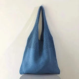 Simple Retro Hollow Crochet Bag Blue Handbags & Wallets - Tophatter Daily Deals