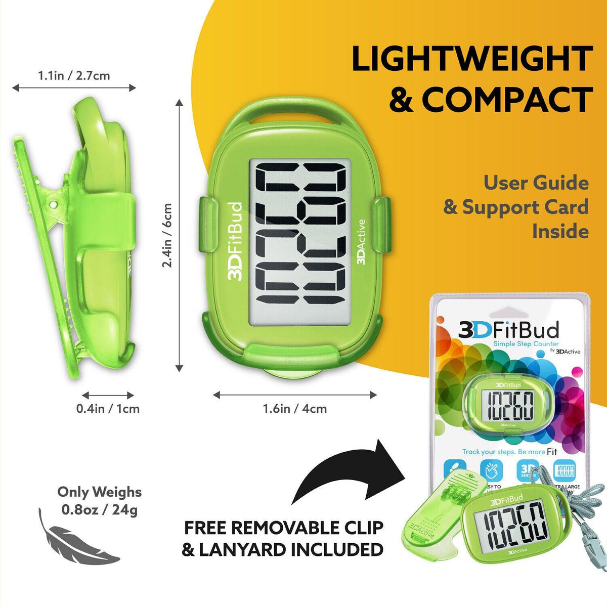 Simple Step Counter - 3D Pedometer with Clip and Lanyard A420S Sports & Outdoor - Tophatter Daily Deals