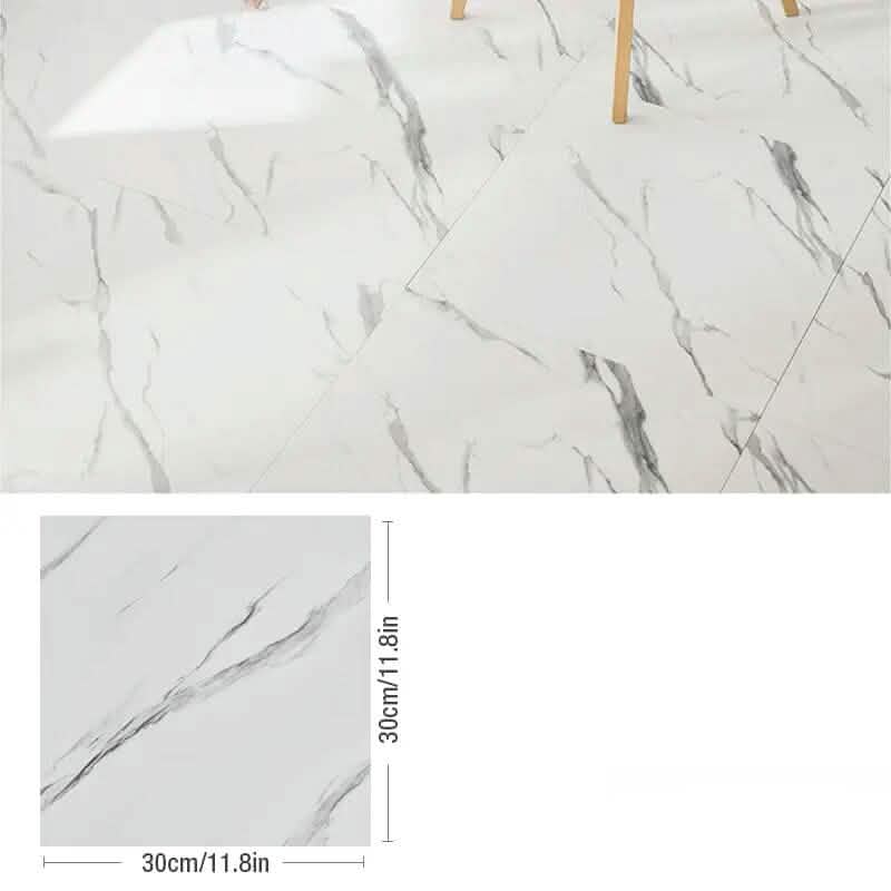 Simulated Thick Marble Tile Floor Self-adhesive Sticker A Furniture & Decor - Tophatter Daily Deals