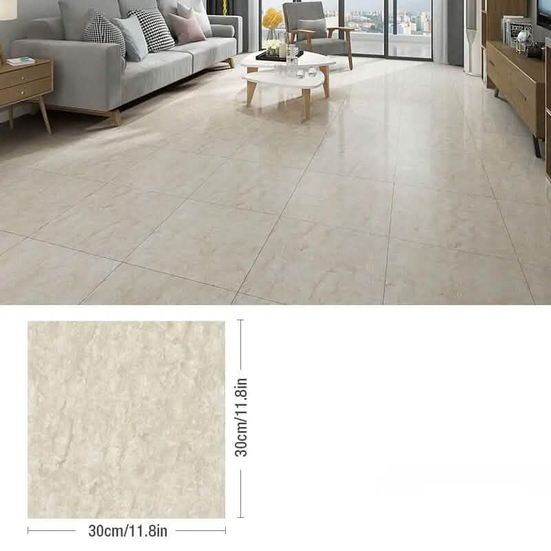 Simulated Thick Marble Tile Floor Self-adhesive Sticker B Furniture & Decor - Tophatter Daily Deals