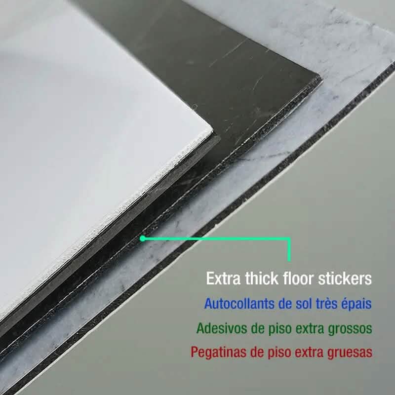 Simulated Thick Marble Tile Floor Self-adhesive Sticker Furniture & Decor - Tophatter Daily Deals