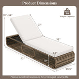 7-Position Adjustable PE Rattan Outdoor Chaise Lounge Chair Garden & Patio - Tophatter Daily Deals