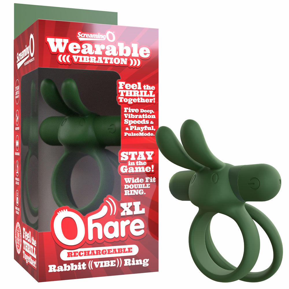 Ohare XL (Black | Blue | Green) – Rechargeable Large Rabbit Vibrator > Cock Ring > Vibrating - Tophatter Daily Deals