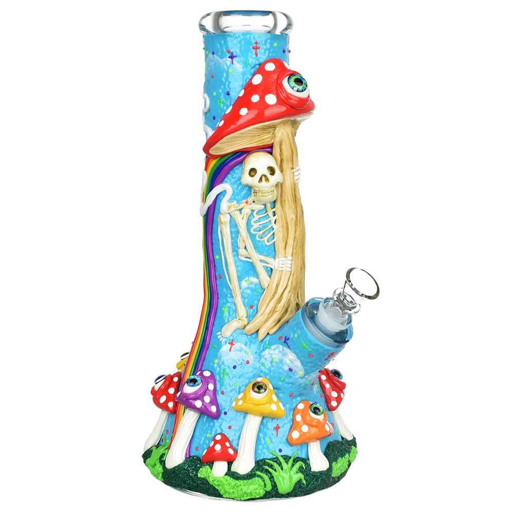 Skeleton Under The Rainbow Glow Beaker Bong Bongs - Tophatter Daily Deals
