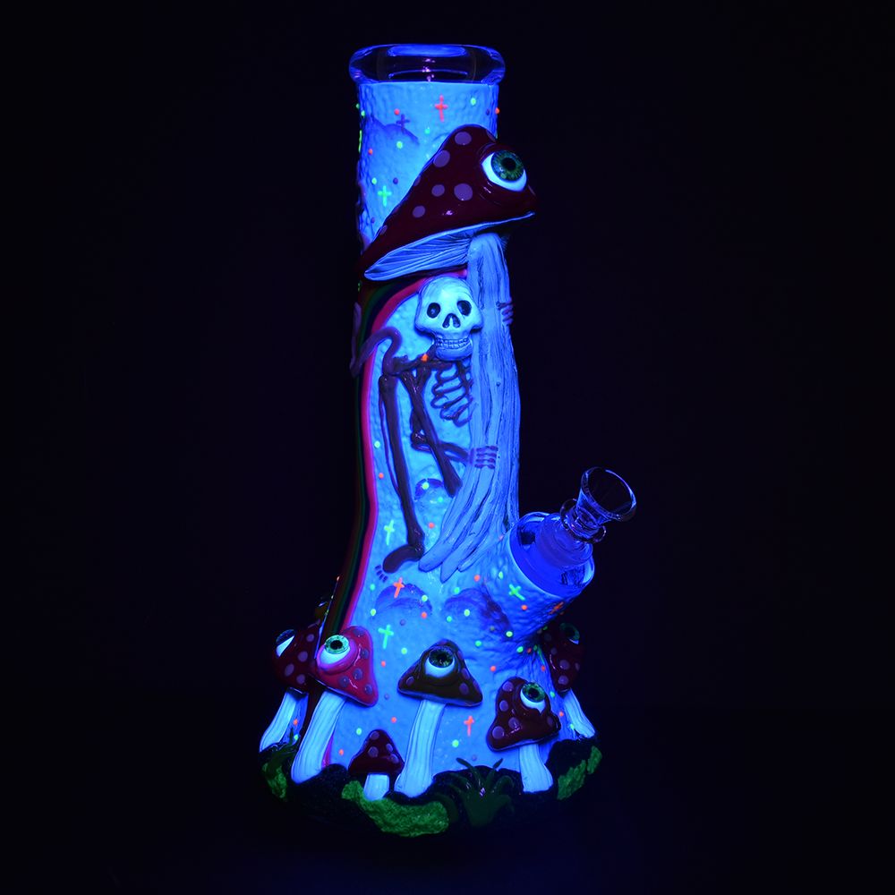 Skeleton Under The Rainbow Glow Beaker Bong Bongs - Tophatter Daily Deals