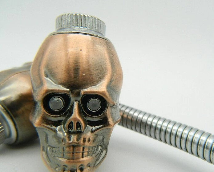 Skull Smoking Pipe With Light Up EYES Metal Bowl LED Lights Smoking Accessories - Tophatter Daily Deals