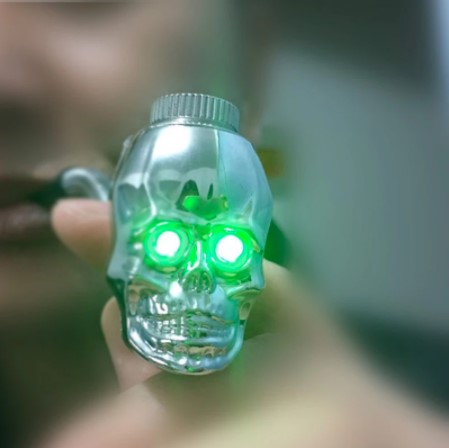 Skull Smoking Pipe With Light Up EYES Metal Bowl LED Lights Smoking Accessories - Tophatter Daily Deals