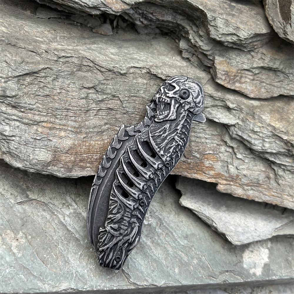 Cool Skull Folding Knife Tool - Tophatter Daily Deals