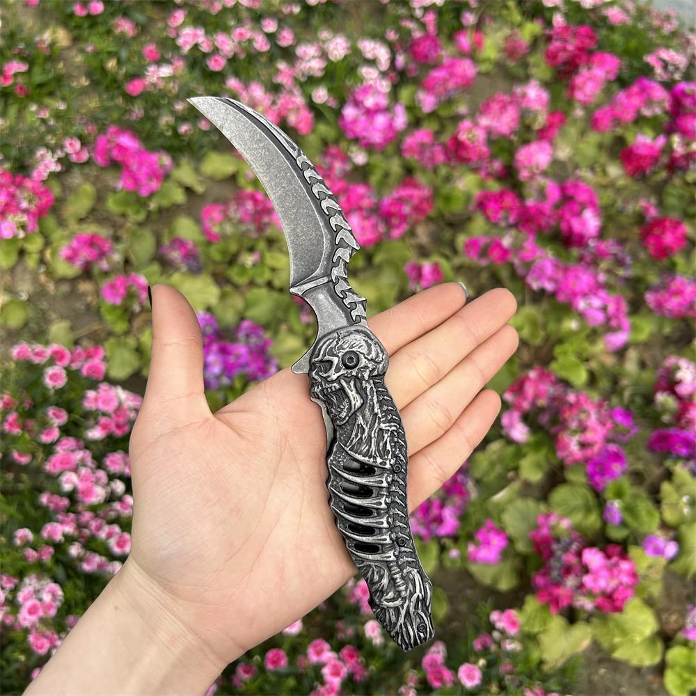 Cool Skull Folding Knife Tool - Tophatter Daily Deals