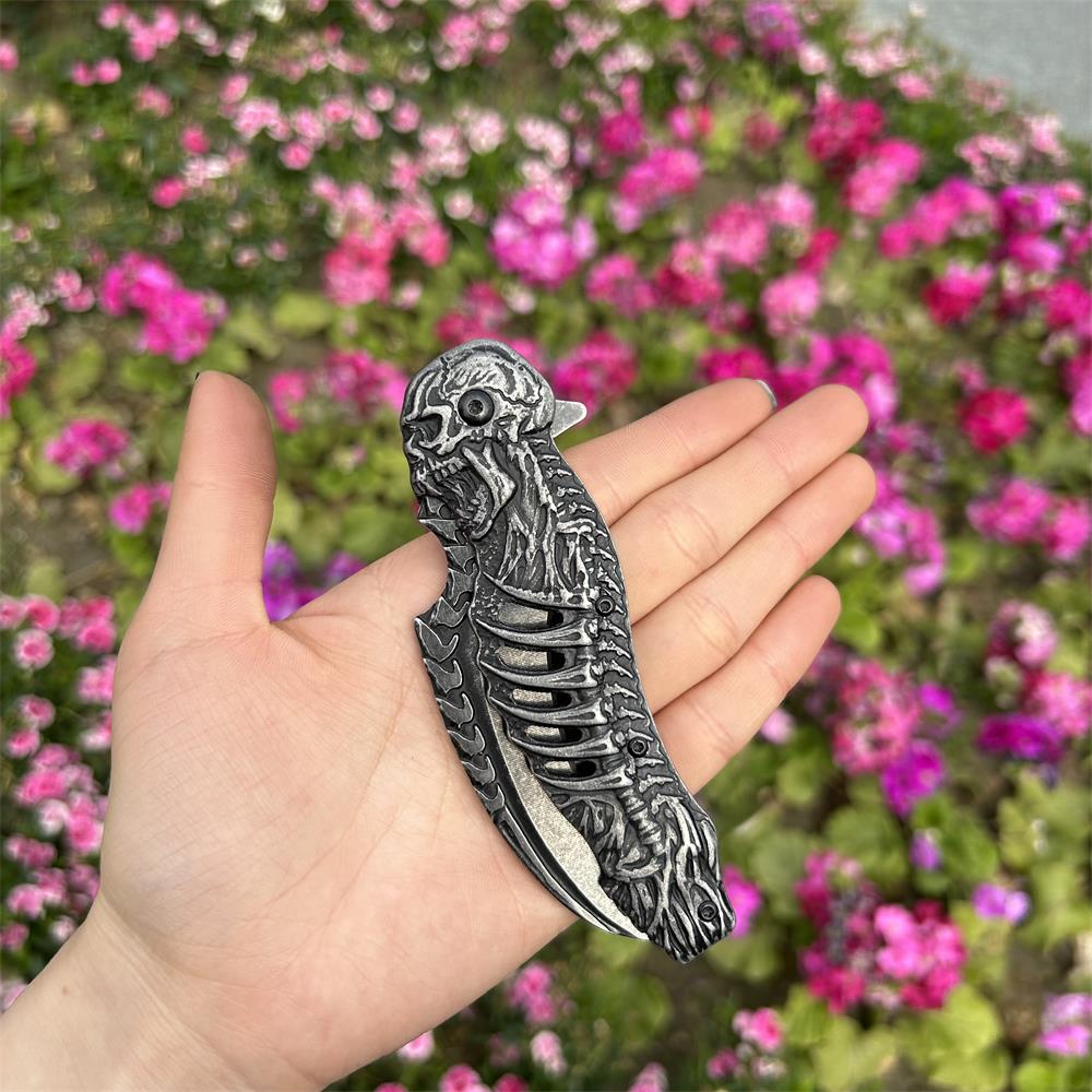 Cool Skull Folding Knife Tool - Tophatter Daily Deals