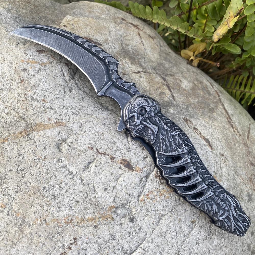 Cool Skull Folding Knife Tool Knife Only - Tophatter Daily Deals