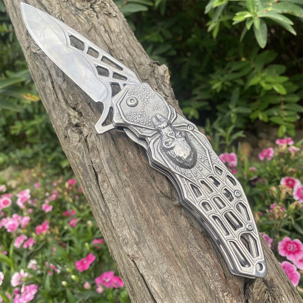 3D Skeleton Spider Folding Knife Silver Spider - Tophatter Daily Deals