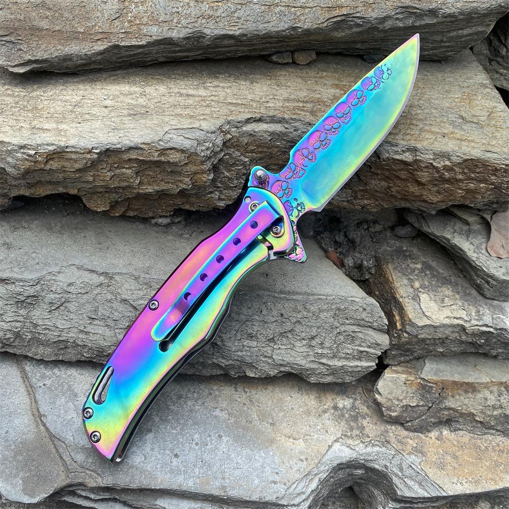 Snake Skull Relief Folding Knife - Tophatter Daily Deals