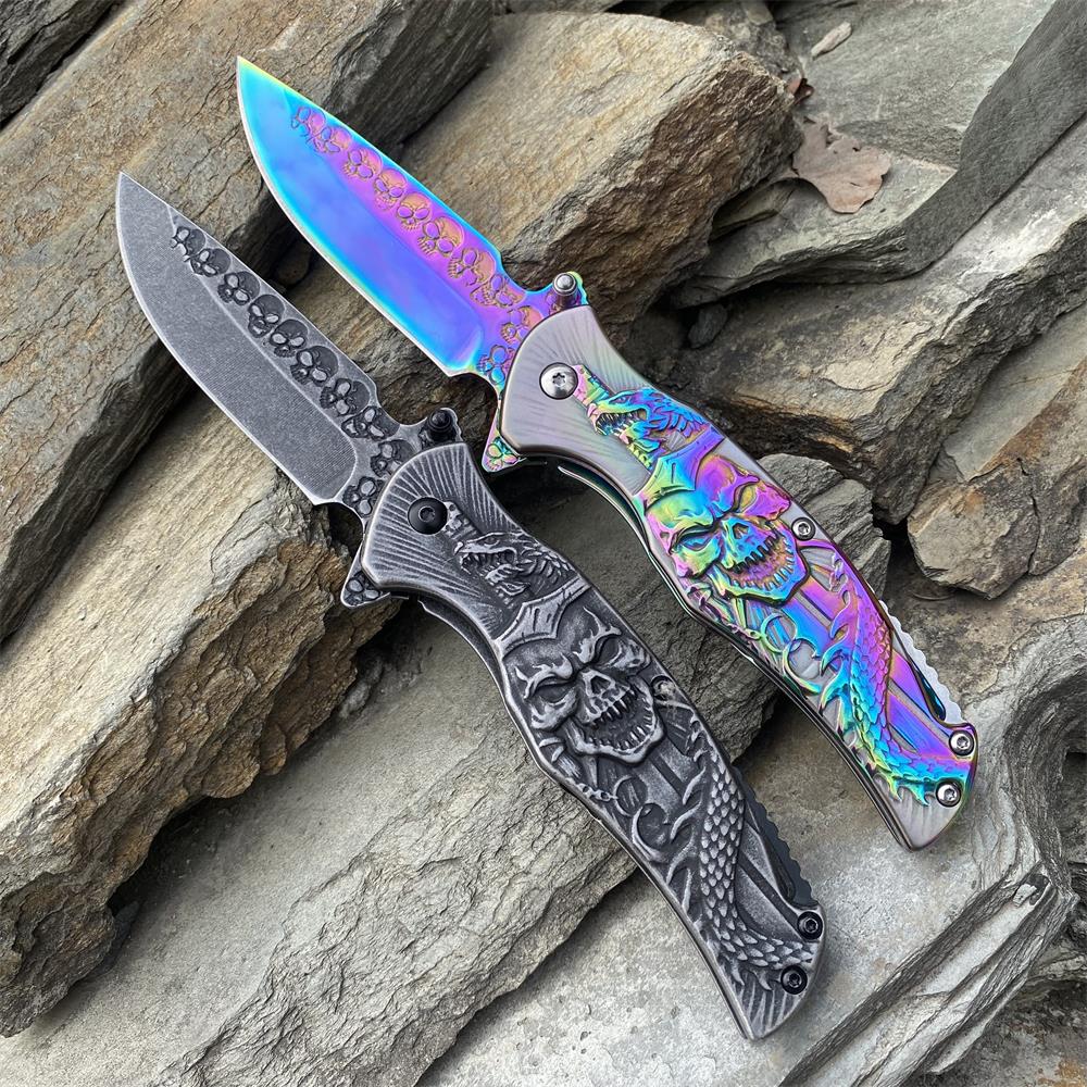 Snake Skull Relief Folding Knife - Tophatter Daily Deals