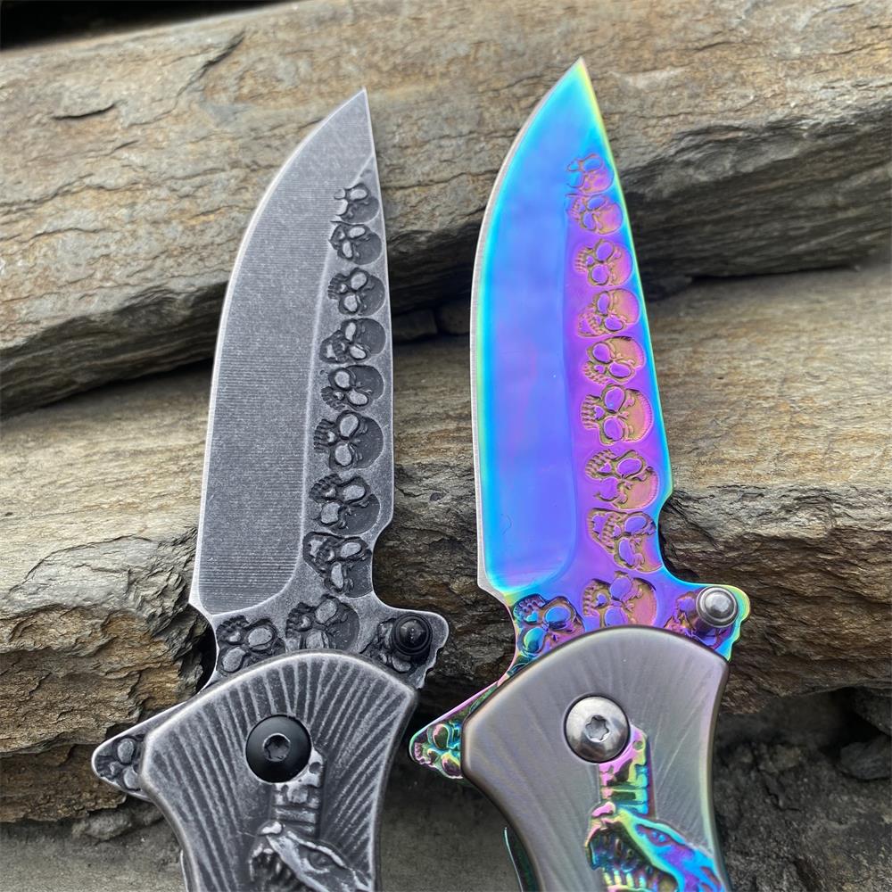 Snake Skull Relief Folding Knife - Tophatter Daily Deals