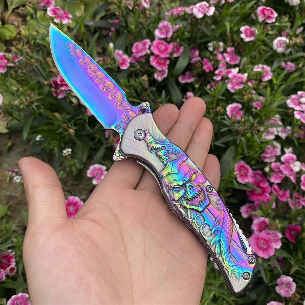 Snake Skull Relief Folding Knife - Tophatter Daily Deals