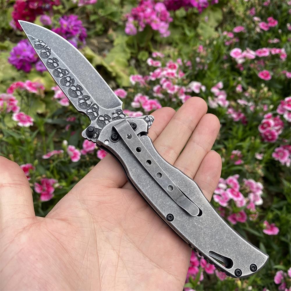 Snake Skull Relief Folding Knife - Tophatter Daily Deals