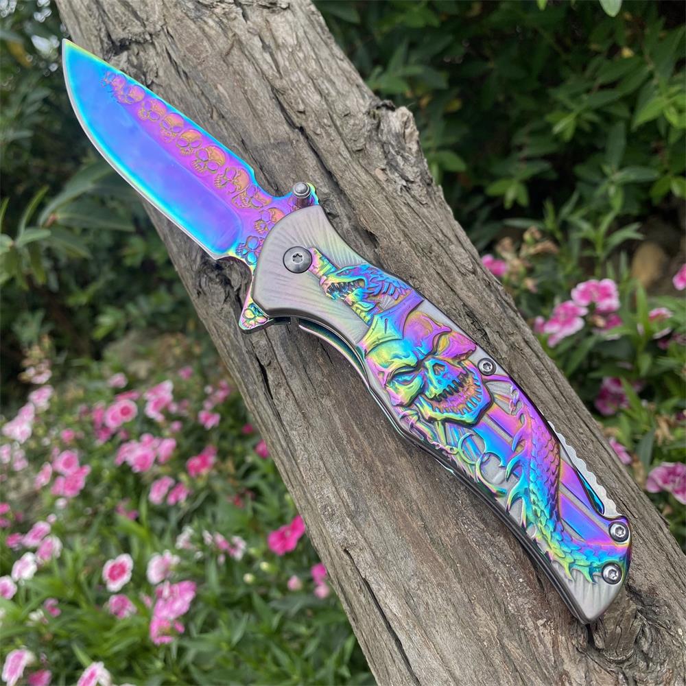 Snake Skull Relief Folding Knife - Tophatter Daily Deals
