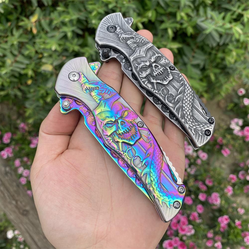 Snake Skull Relief Folding Knife - Tophatter Daily Deals