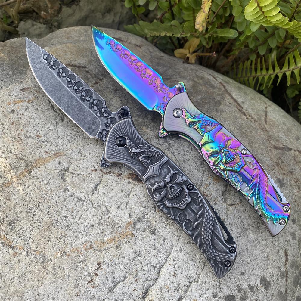 Snake Skull Relief Folding Knife - Tophatter Daily Deals