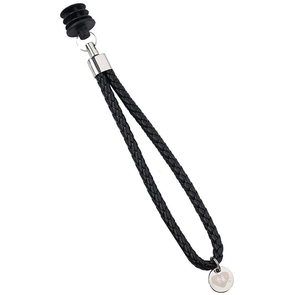 Black Leather Offset Strap - For Offset Canes Only Gold Chain - Tophatter Daily Deals