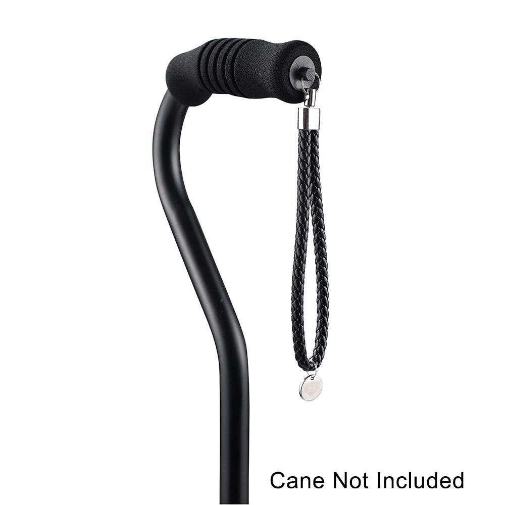 Black Leather Offset Strap - For Offset Canes Only Gold Chain - Tophatter Daily Deals