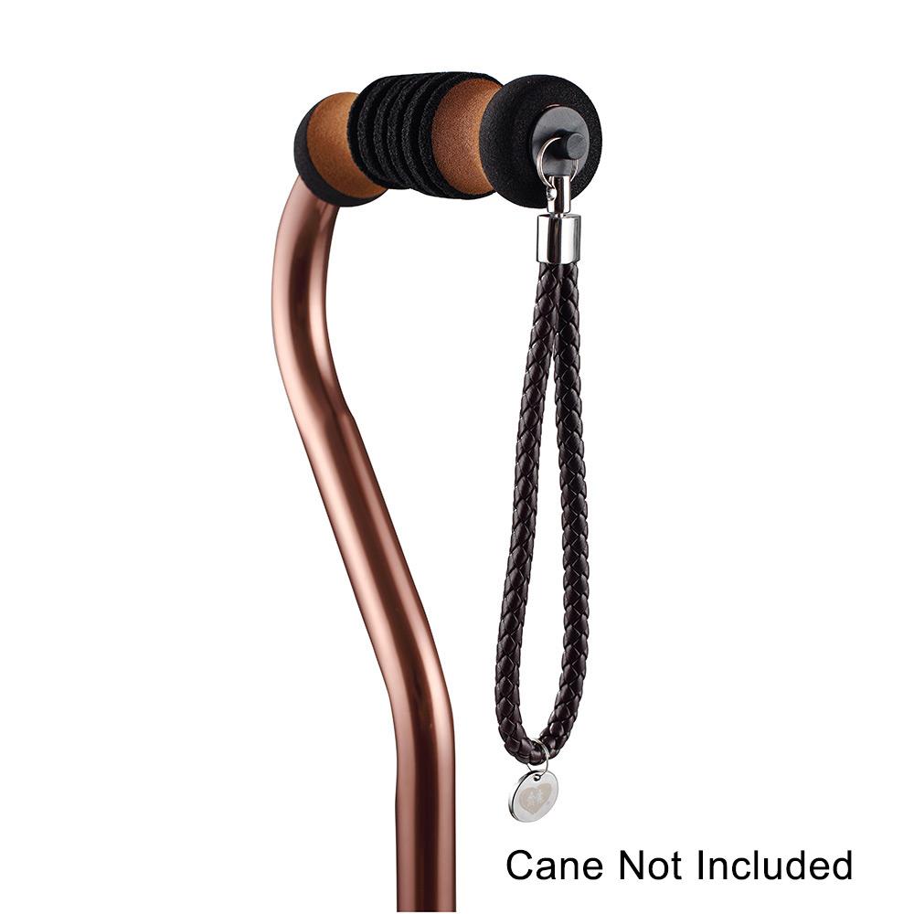 Brown Leather Offset Strap - For Offset Canes Only Gold Chain - Tophatter Daily Deals