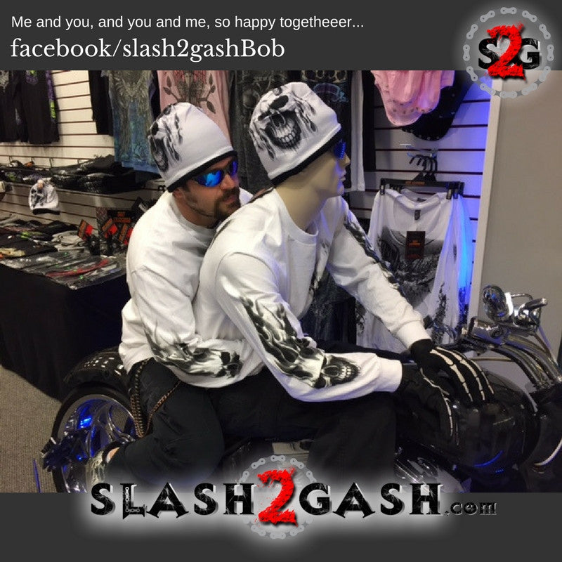 Hot Leathers Ghost Skull Sublimated Beanie w/ Flames 3D Art Beanie Sublimated - Tophatter Daily Deals