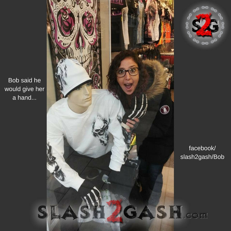 Hot Leathers Skeleton Bones Mechanics Gloves Gloves - Tophatter Daily Deals