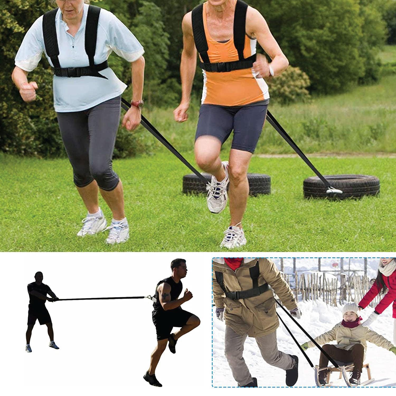 Sled Pulling Belt - Waist Resistance Bands Workout Resistance Shoulder Pulling Strap Sled Harness Exercise & Fitness - Tophatter Daily Deals