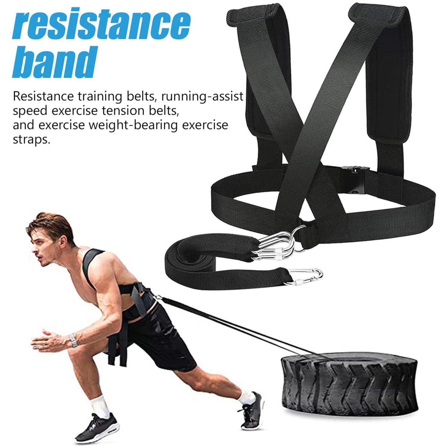 Sled Pulling Belt - Waist Resistance Bands Workout Resistance Shoulder Pulling Strap Sled Harness Exercise & Fitness - Tophatter Daily Deals
