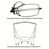 Sleek Folding Reading Glasses with Anti-Blue Light Protection Health & Wellness - Tophatter Daily Deals