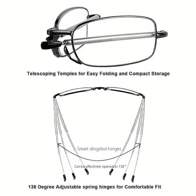 Sleek Folding Reading Glasses with Anti-Blue Light Protection Health & Wellness - Tophatter Daily Deals