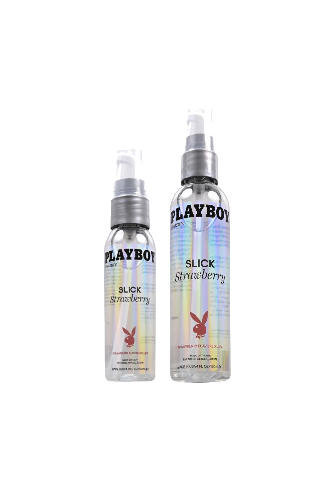 Playboy - Slick Strawberry Flavored Water Based Lubricant - Various Sizes Liquid - Tophatter Daily Deals