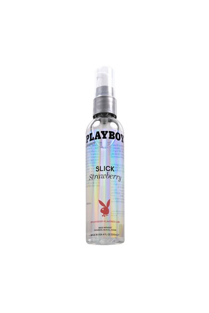 Playboy - Slick Strawberry Flavored Water Based Lubricant - Various Sizes 4oz Liquid - Tophatter Daily Deals