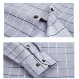 Slim Fit Plaid Shirt Casual Business Long Sleeve Men's Shirts - Tophatter Daily Deals
