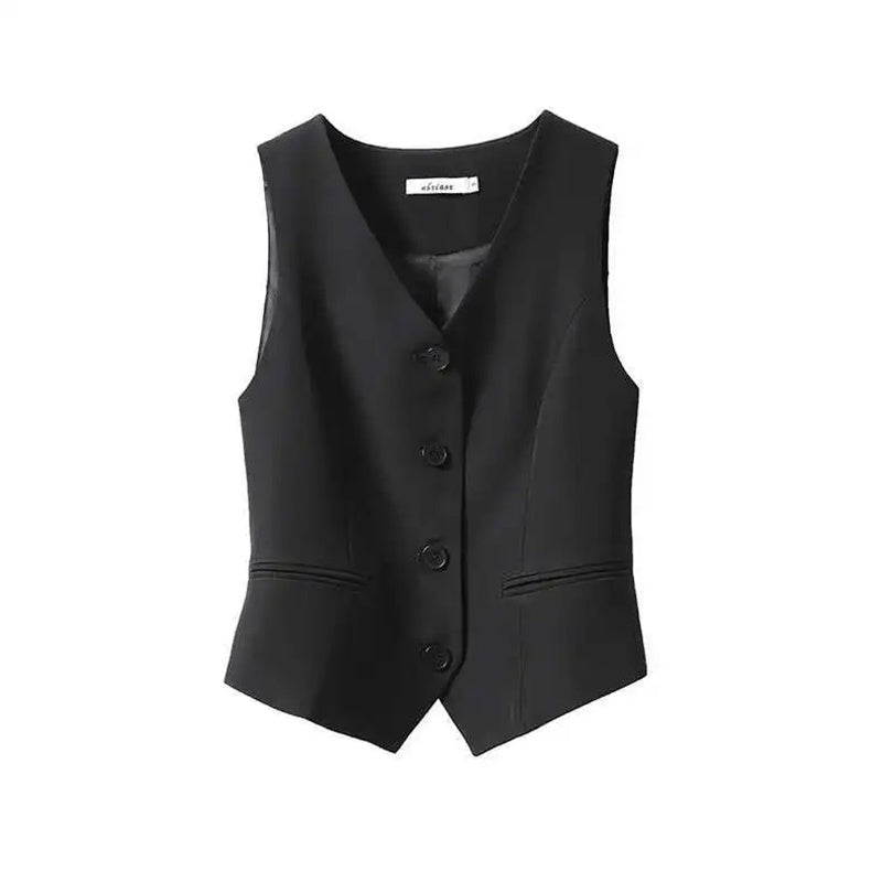 Slim Fitting Collarless Short Vest Blouses - Tophatter Daily Deals