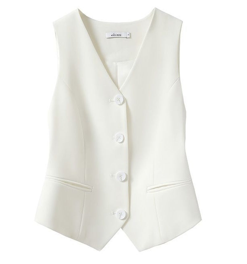 Slim Fitting Collarless Short Vest Blouses - Tophatter Daily Deals