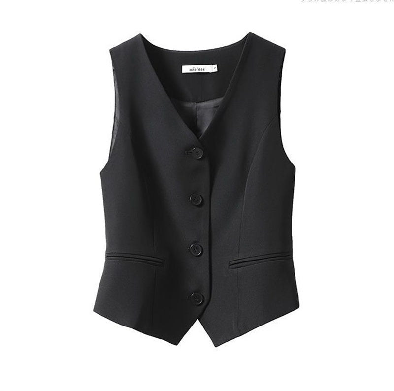 Slim Fitting Collarless Short Vest Blouses - Tophatter Daily Deals