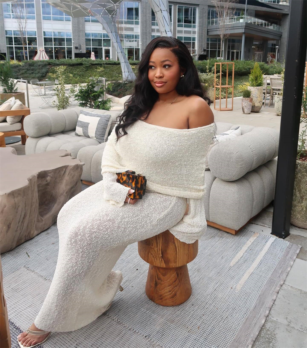 Slim Knitted Sexy See Through Dresses Solid Color Dresses - Tophatter Daily Deals