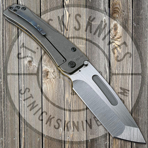 Medford Slim Midi Marauder - S35VN - Tumbled Tanto Blade - Tumbled Handle - Flamed Clip - PVD Hardware FOLDING KNIVES - Tophatter Daily Deals