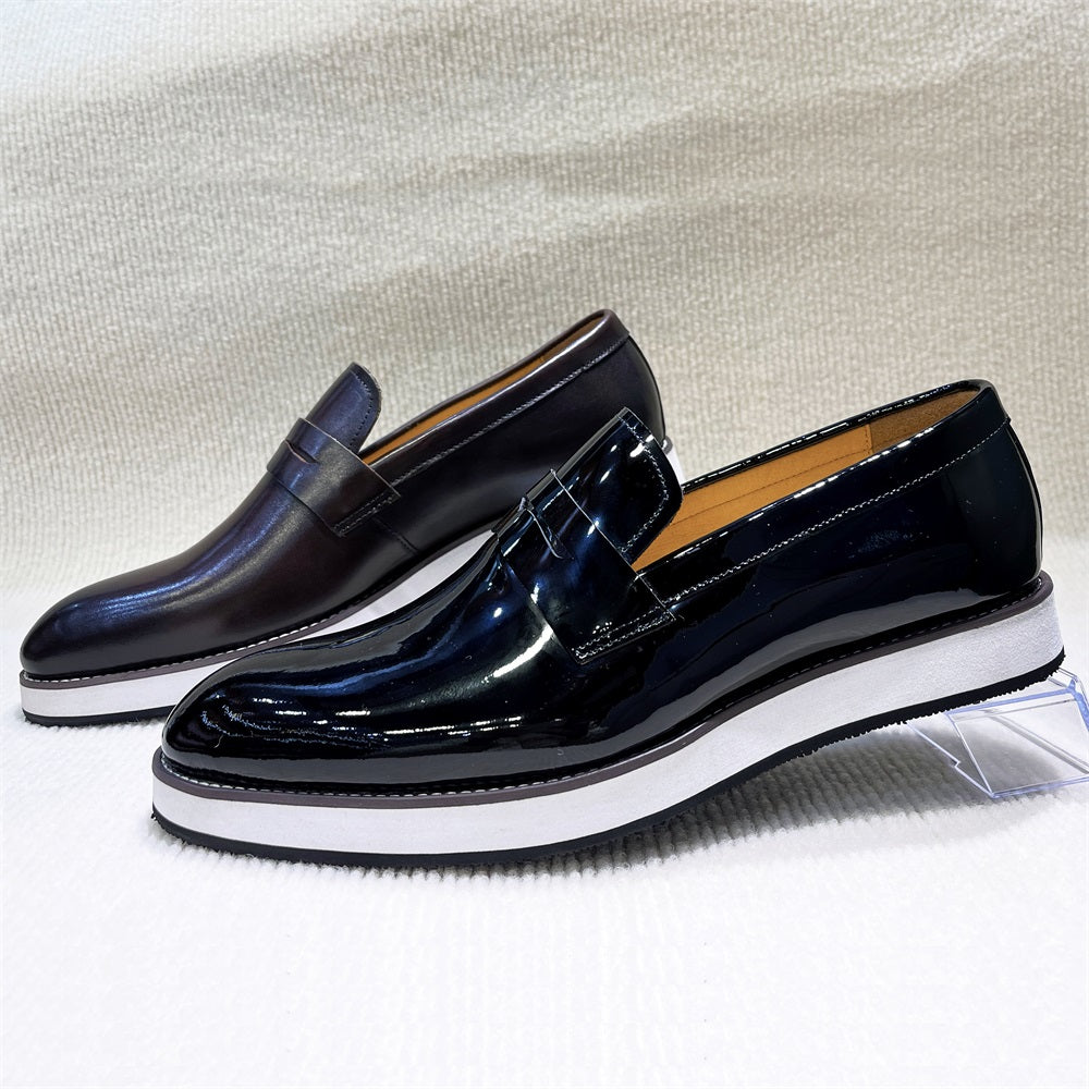 Slip-On Business Leather Loafers Men Shoes Loafers - Tophatter Daily Deals