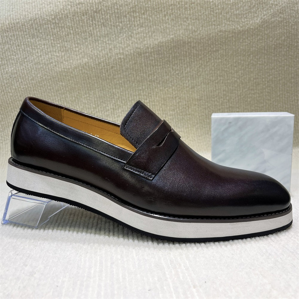 Slip-On Business Leather Loafers Men Shoes Loafers - Tophatter Daily Deals
