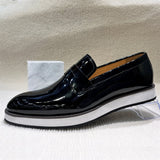 Slip-On Business Leather Loafers Men Shoes Black Loafers - Tophatter Daily Deals